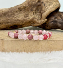Charger l&#39;image dans la galerie, Bracelet en agate et quartz rose