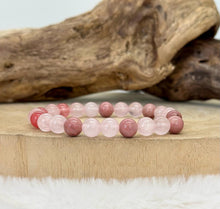 Charger l&#39;image dans la galerie, Bracelet en agate et quartz rose