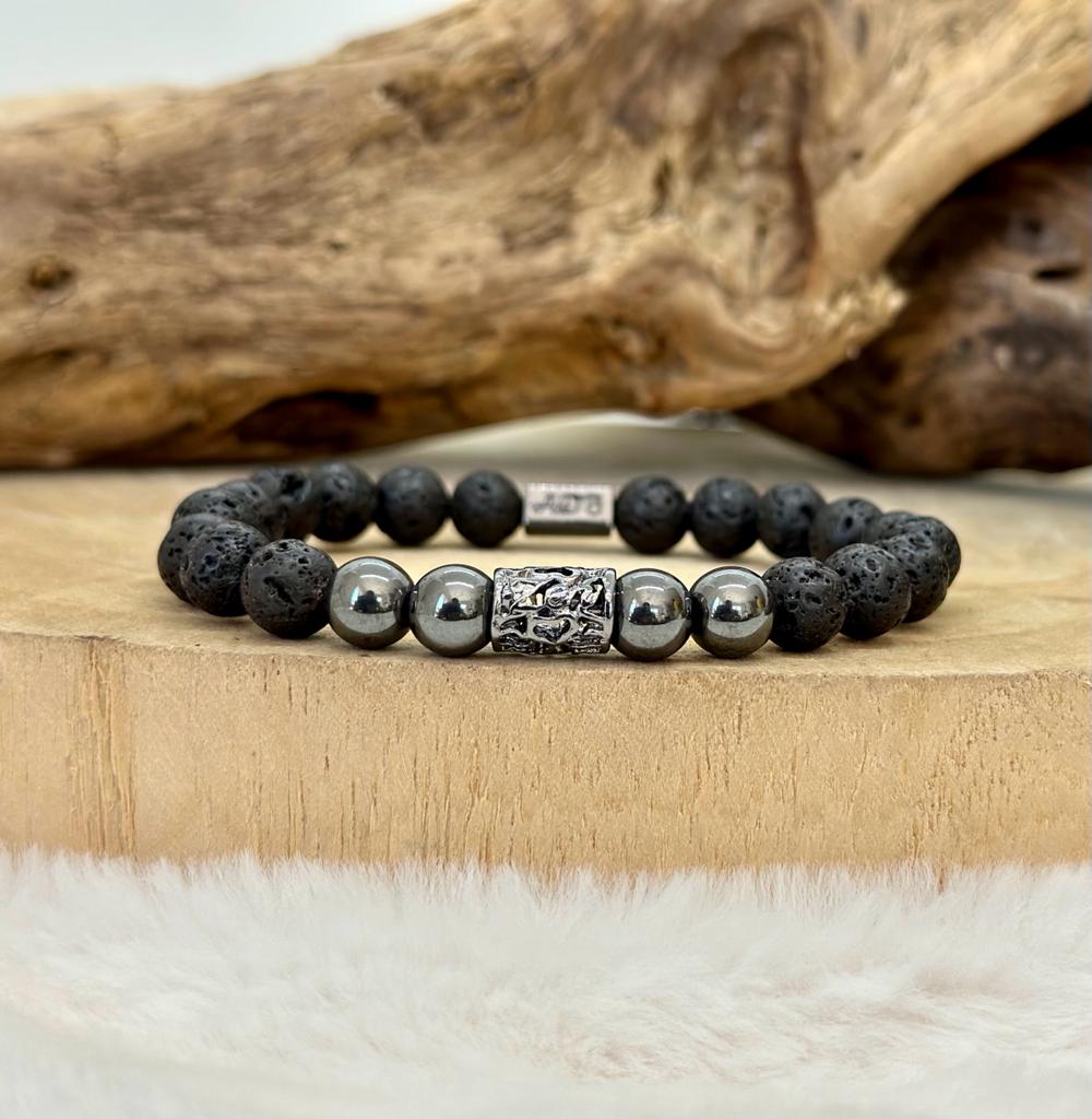 Bracelet En Hématite Gris - Pierre Naturelle - Neuf Sans Emballage - Style Simple Et élégant