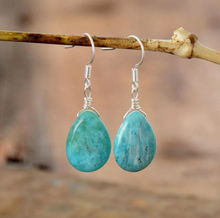 Charger l&#39;image dans la galerie, Boucles d&#39;oreille goutte en amazonite