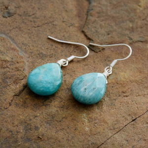 Boucles d'oreille goutte en amazonite