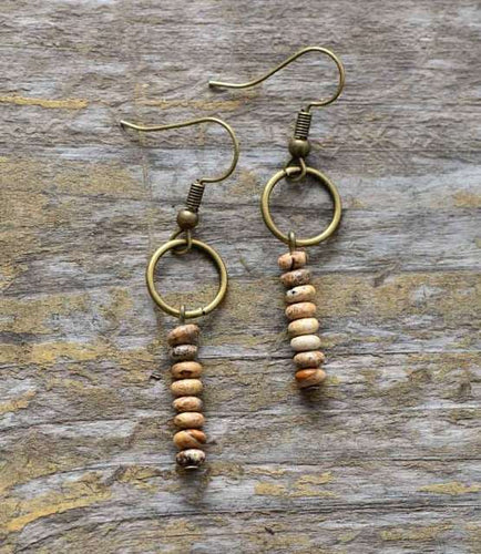 Boucles d'oreilles en Jaspe Naturel