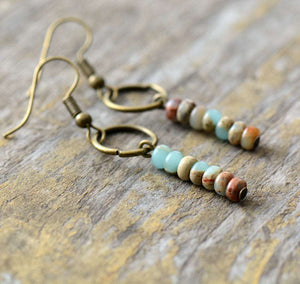Boucles d'oreille en jaspe impérial