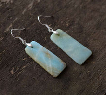 Charger l&#39;image dans la galerie, Boucles d&#39;oreilles amazonite naturelle