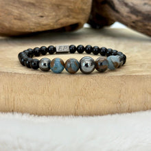Charger l&#39;image dans la galerie, Bracelet en aventurine et obsidienne.