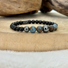 Charger l&#39;image dans la galerie, Bracelet en aventurine et obsidienne.