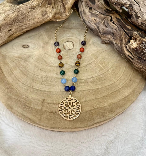 Collier 7 chakra en pierres naturelles