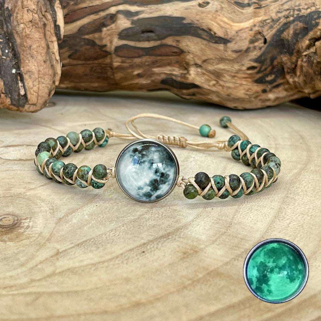 Bracelet lune en turquoise africaine