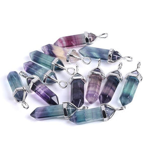 Collier pendule en fluorite