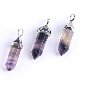 Collier pendule en fluorite