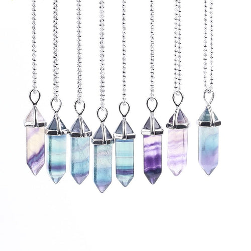 Collier pendule en fluorite