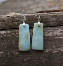 Charger l&#39;image dans la galerie, Boucles d&#39;oreilles amazonite naturelle